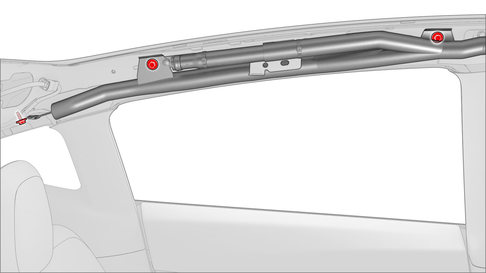 Túi khí rèm được lắp đặt ẩn bên trong mép trần xe tăng sự thẩm mỹ tinh tế.