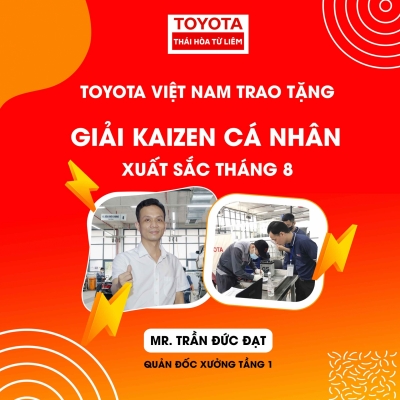 Toyota Thái Hòa Từ Liêm vinh dự được Toyota Việt Nam trao tặng Giải Kaizen xuất sắc dành cho cá nhân tháng 8/2022