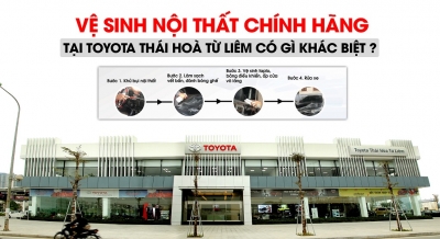 Quy trình dịch vụ vệ sinh nội thất ô tô tại Toyota Thái Hoà Từ Liêm gồm những bước gì?
